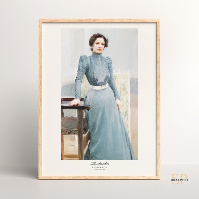 Joaquín Sorolla Clotilde in a grey dress Paintings Poster (Creator Uploaded)