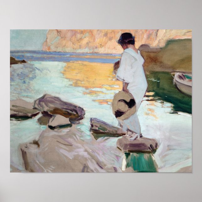 Joaquin Sorolla - Elena at Cala de San Vicente Poster (Front)