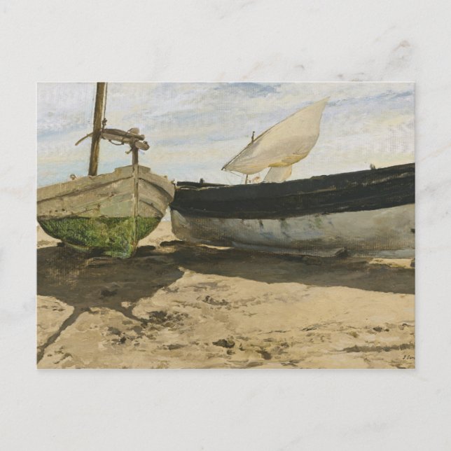 Joaquin Sorolla - Fishing boats on the beach Postcard (Front)