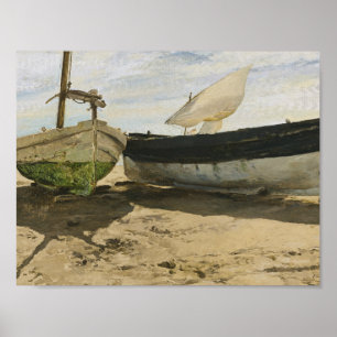 Joaquin Sorolla - Fishing boats on the beach Poster