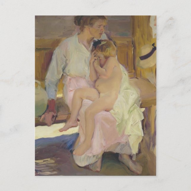 Joaquín Sorolla- Mother & daughter, Valencia beach Postcard (Front)