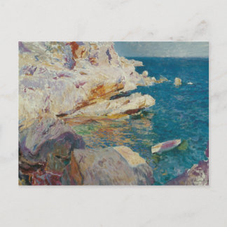 Joaquin Sorolla-Rocks of Javea and the White Boat Postcard