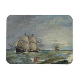 Joaquin Sorolla - Sailboats in the Sea Magnet