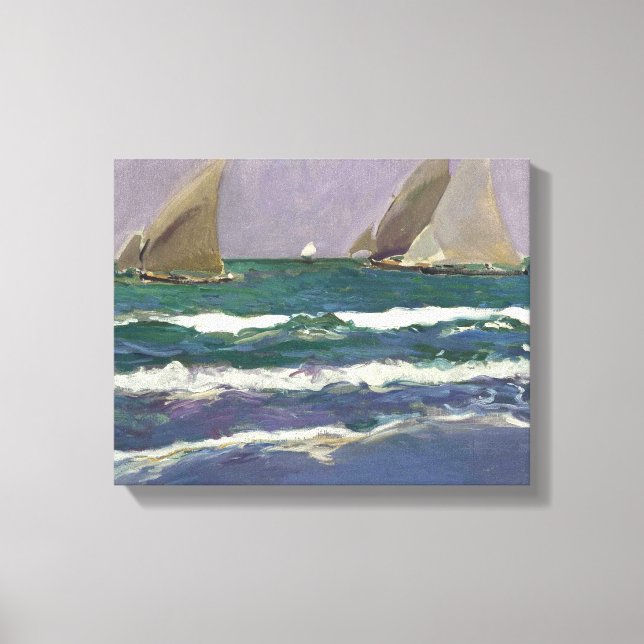 Joaquin Sorolla - Ship Sails in the Sea Canvas Print (Front)