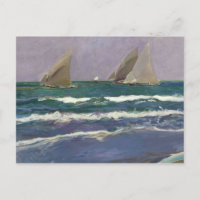 Joaquin Sorolla - Ship Sails in the Sea
