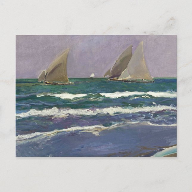 Joaquin Sorolla - Ship Sails in the Sea Postcard (Front)
