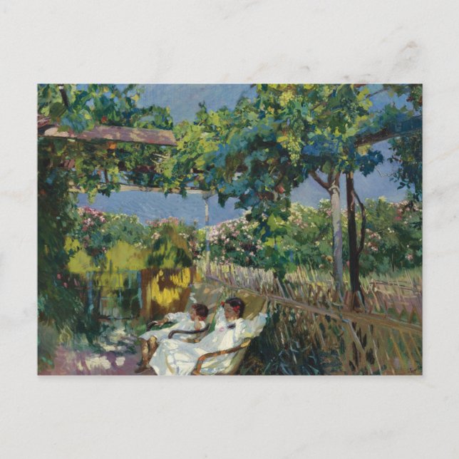 Joaquin Sorolla - Siesta in the Garden Postcard (Front)