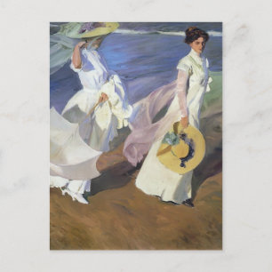 Joaquín Sorolla- Strolling along the Seashore Postcard