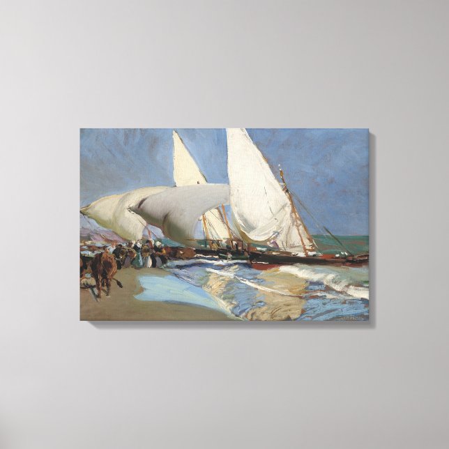 Joaquin Sorolla - The Beach at Valencia Canvas Print (Front)