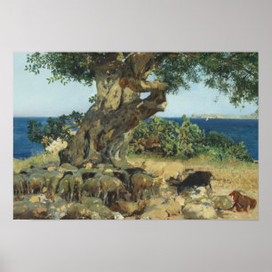 Joaquin Sorolla - The Carob Tree Poster