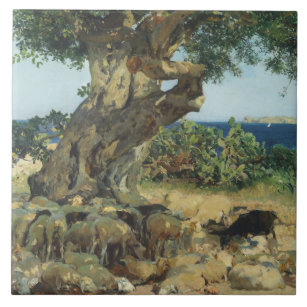 Joaquin Sorolla - The Carob Tree Tile