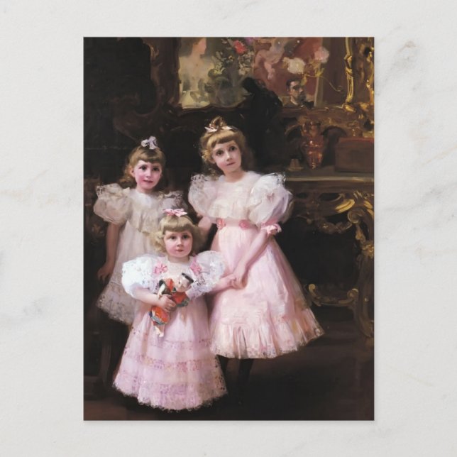 Joaquín Sorolla- The Three Errazuriz Sisters Postcard (Front)