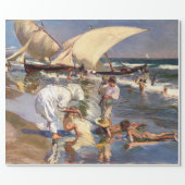 Joaquin Sorolla - Valencia Beach by Morning Light Wrapping Paper (Flat)