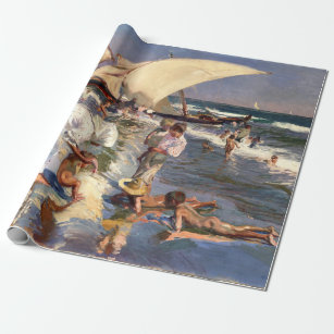 Joaquin Sorolla - Valencia Beach by Morning Light Wrapping Paper