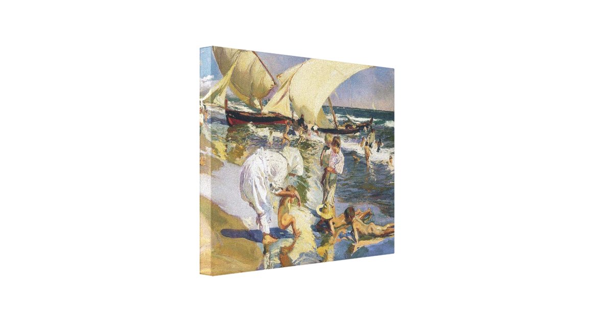 Joaquin Sorolla Valencia Beach In Morning Light Canvas Print Zazzle Co Uk