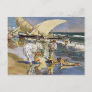 Joaquín Sorolla- Valencia beach in morning light Postcard