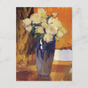 Joaquín Sorolla- White Roses from the House Garden Postcard