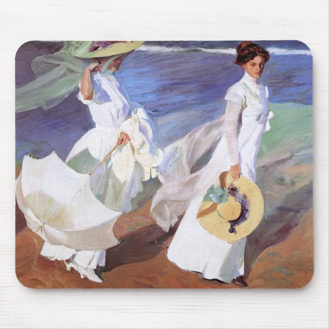 Joaquin Sorolla Women Walking Beach Mouse Mat (Front)