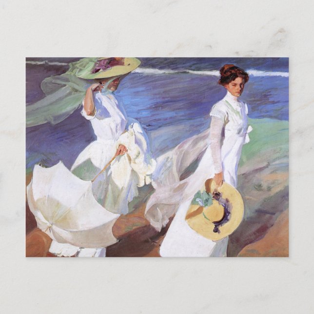 Joaquin Sorolla Women Walking Beach Postcard (Front)