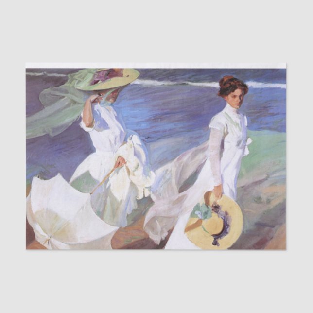 Joaquin Sorolla Women Walking Beach Tissue Paper (Front)