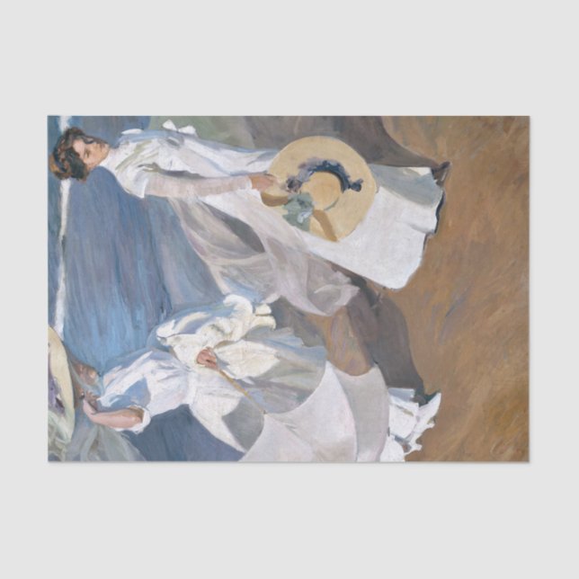 Joaquin Sorolla - Women Walking on the Beach Tissue Paper (Front)