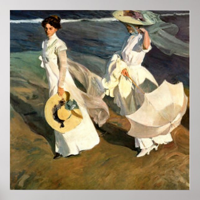 Joaquín Sorolla y Bastida Walk On The Beach Poster (Front)