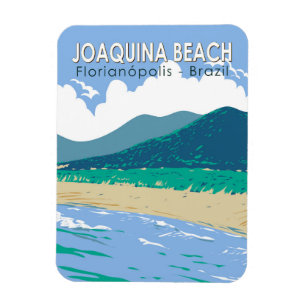 Joaquina Beach Brazil Travel Art Vintage Magnet