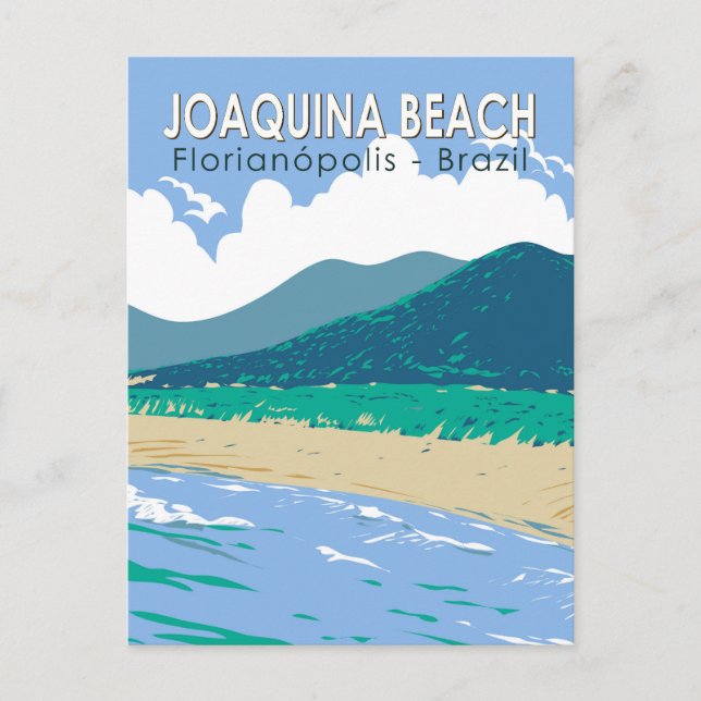 Joaquina Beach Brazil Travel Art Vintage Postcard (Front)