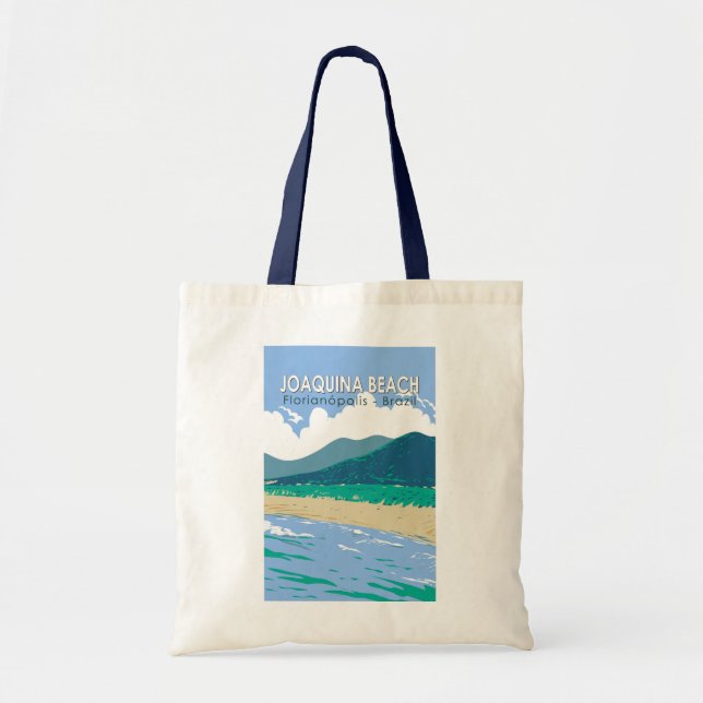 Joaquina Beach Brazil Travel Art Vintage Tote Bag (Front)