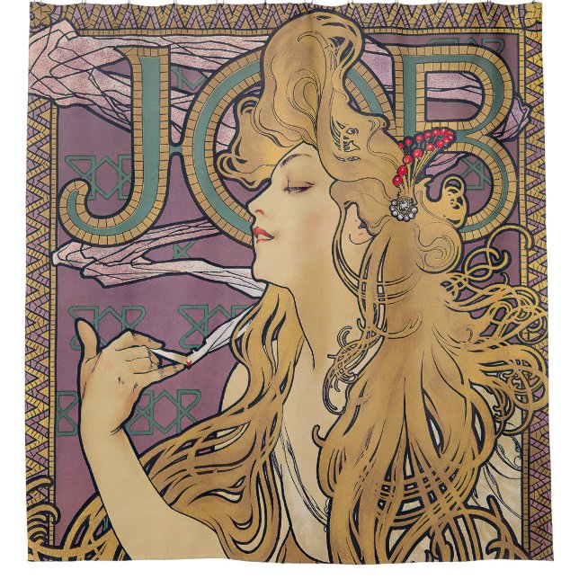 Job (1896) by Alphonse Mucha  Shower Curtain (Front)