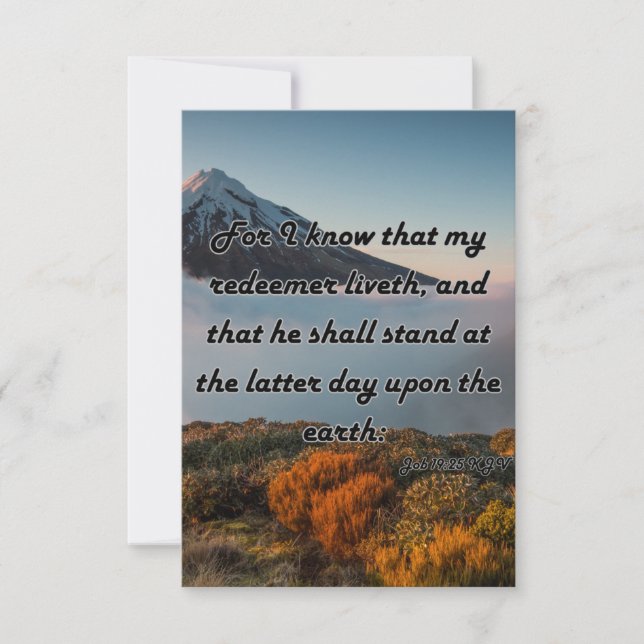 Job 19:25 KJV Bible Scripture Pic Greeting Card (Front)