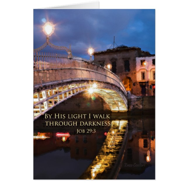 Job 29:3 By His light I walk through darkness (Front)