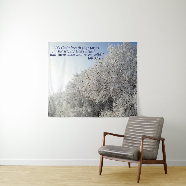 Job 37:6 Inspirational Winter Landscape Tapestry (In Situ (Horizontal))