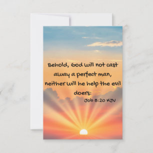 Job 8:20 KJV Bible Verse Pic Flat Greeting Card