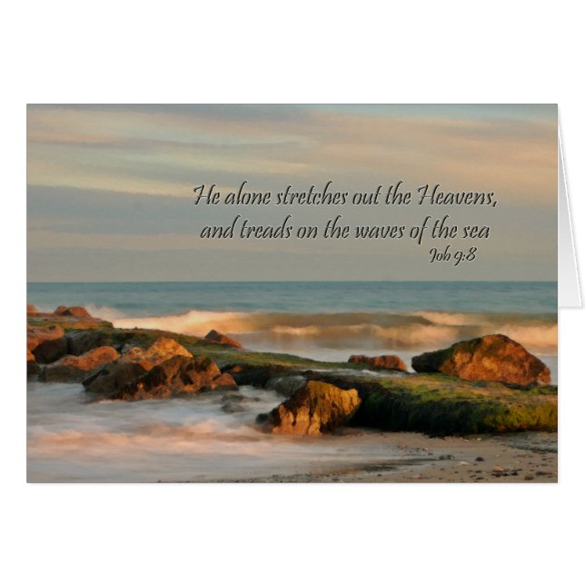 Job 9:8 Seascape with rocks and waves (Front Horizontal)