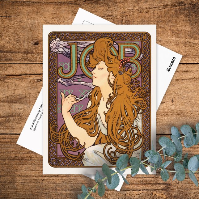 Job Advertising Lithograph Alphonse Mucha Postcard (Creator Uploaded)