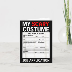 Job Application Funny Y Halloween Costume Trick Or Card