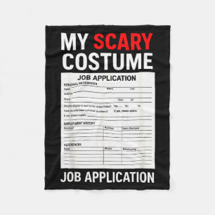 Job Application Funny Y Halloween Costume Trick Or Fleece Blanket