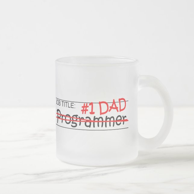 Job Dad Programmer Frosted Glass Coffee Mug (Right)
