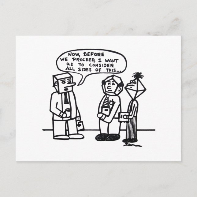 Job Humour Cartoon Funny Joke Multi-Sided Heads Postcard (Front)