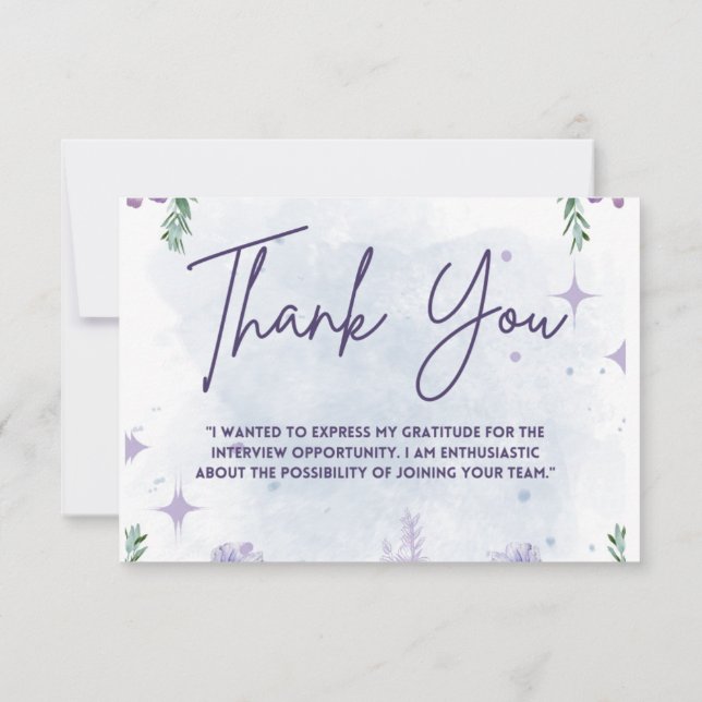 Job Interview Thank you card (Back)