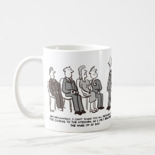 Job Interviews. Boss only Remembers Name of Son Coffee Mug
