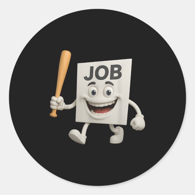 Job Job Sahur Funny Italian Brainrot Halloween Cos Classic Round Sticker (Front)