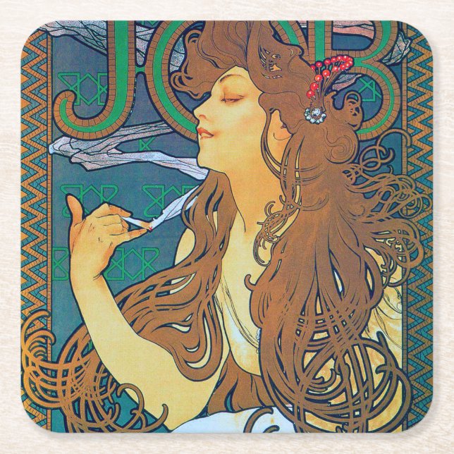 JOB, Mucha Square Paper Coaster (Front)