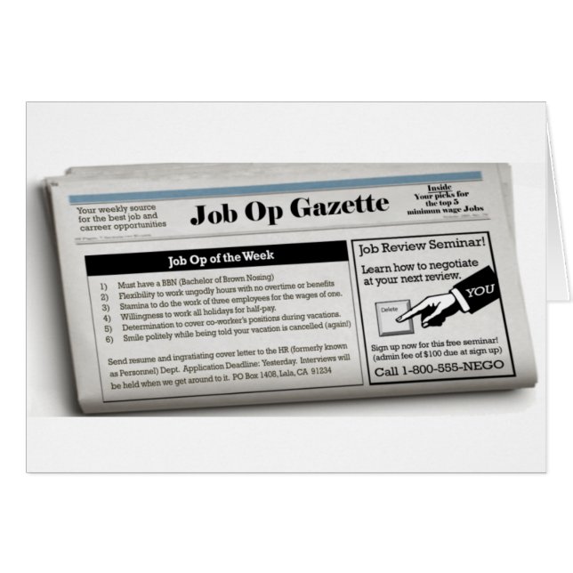 Job Op Card (Front Horizontal)