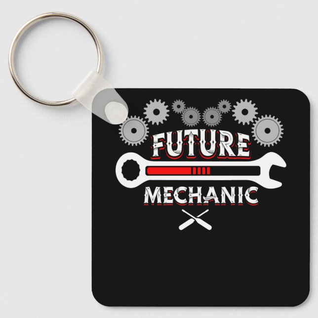 Job Title Future Mechanic Car Auto Mechanic Garage Key Ring (Front)