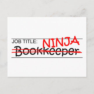 Job Title Ninja Bookkeeper Postcard