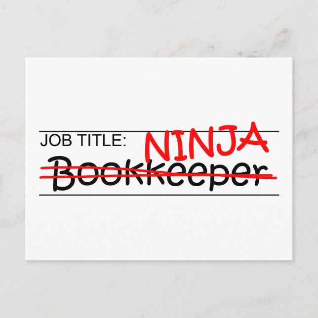 Job Title Ninja Bookkeeper Postcard (Front)