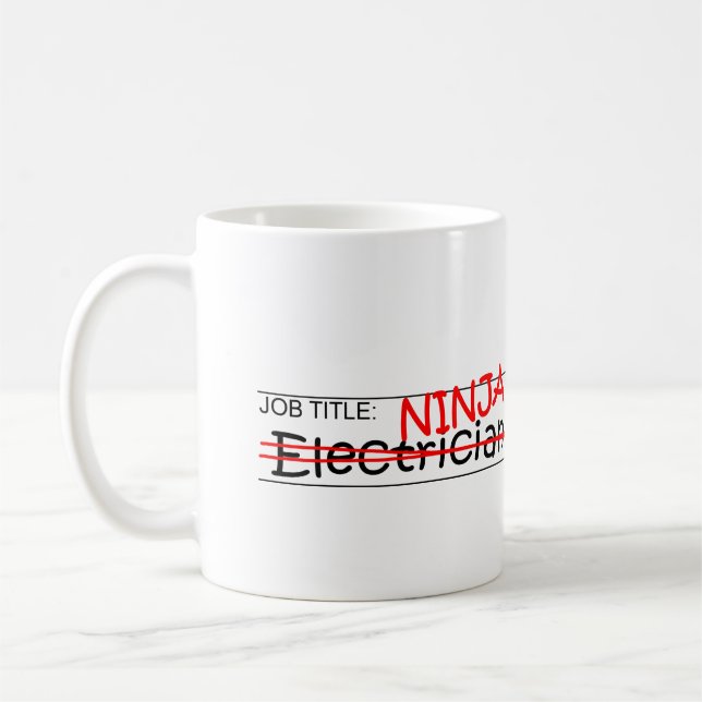 Job Title Ninja - Electrician Coffee Mug (Left)