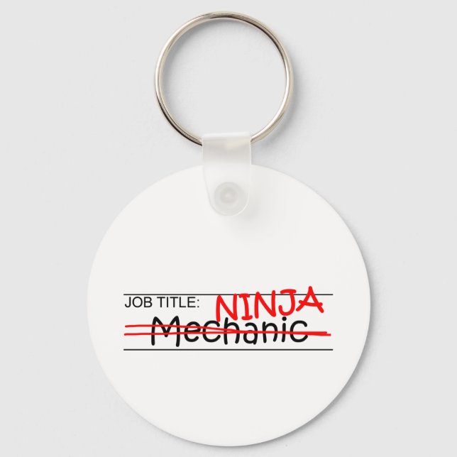 Job Title Ninja - Mechanic Key Ring (Front)